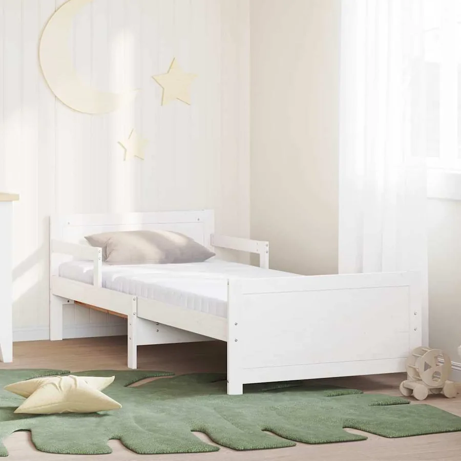 Cadre de lit avec matelas extensible Blanc 80 x 200 cm