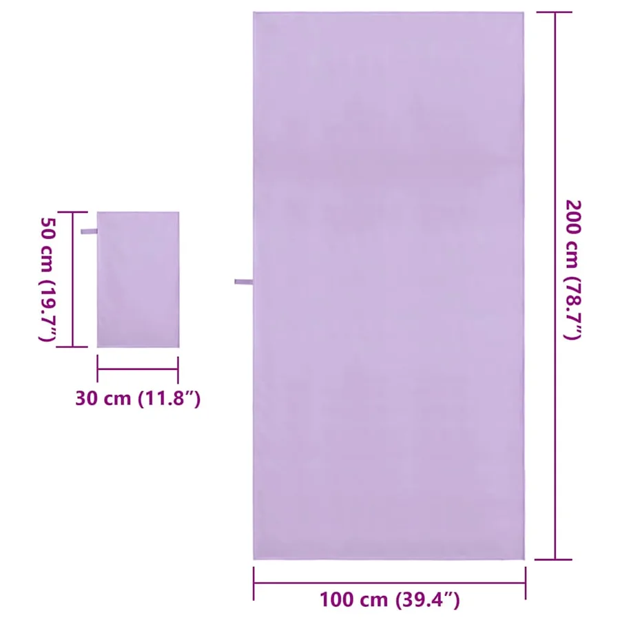 Set de serviettes de sport 2 pcs Violet tissu - 8