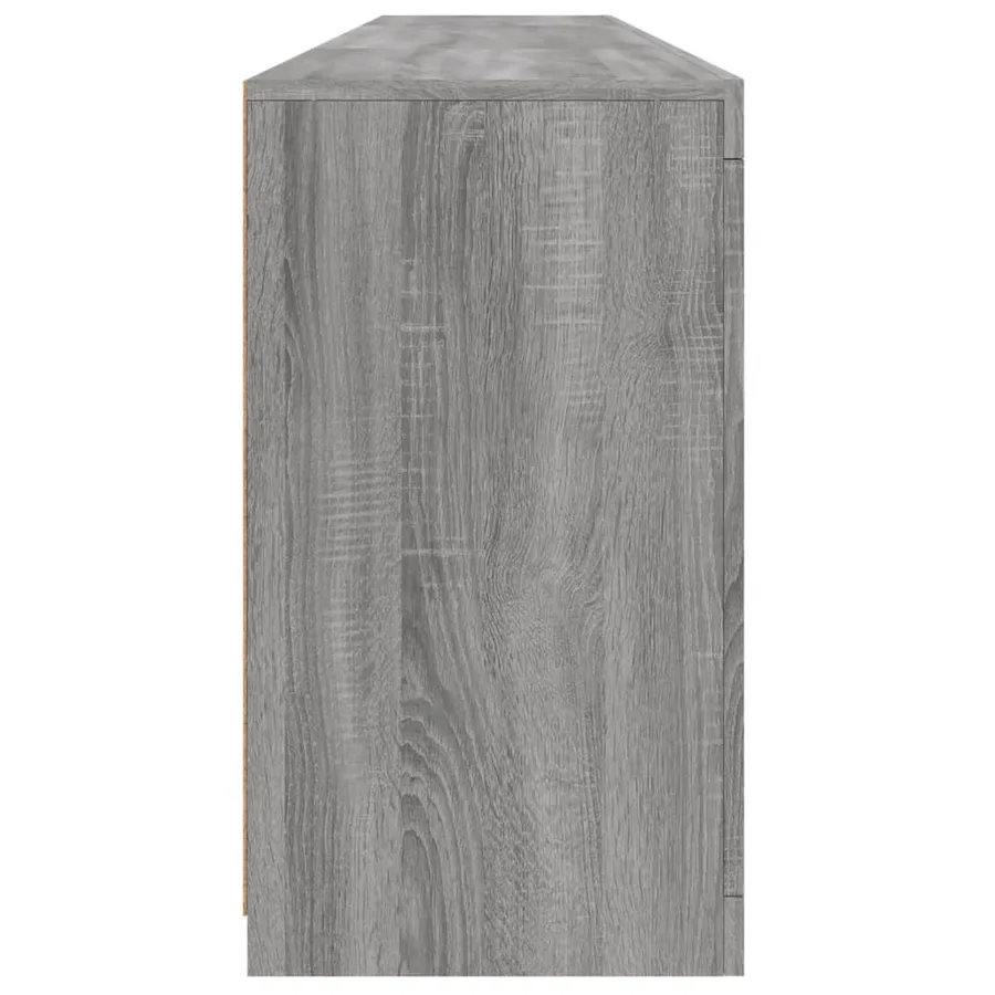 Buffet avec lumières LED sonoma gris 202x37x67 cm - 8