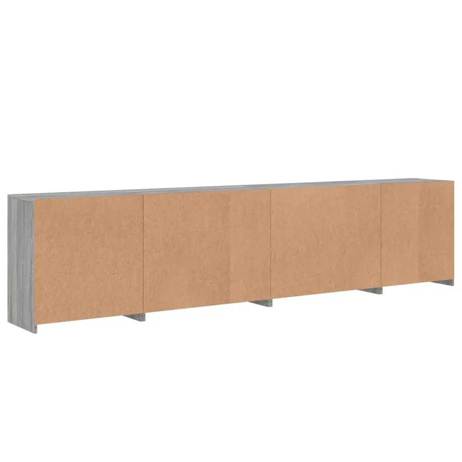 Buffet avec lumières LED sonoma gris 283x37x67 cm - 9