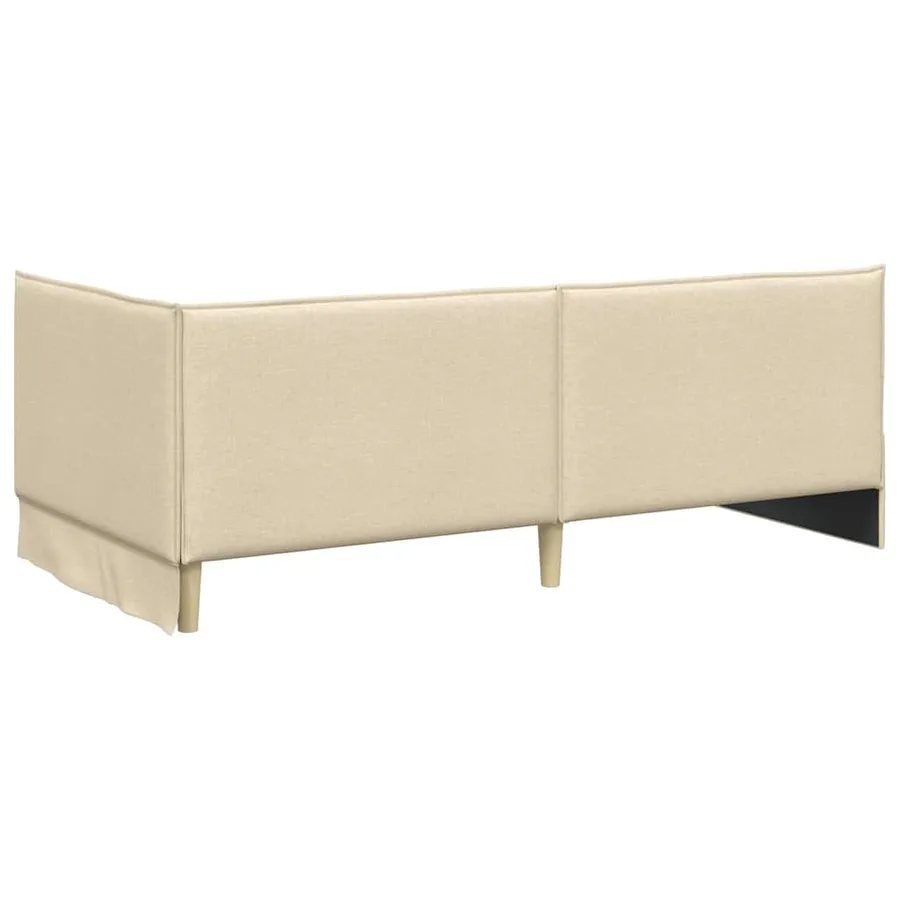 Cadre de lit d'angle avec tête de lit Crème 80 x 200 cm tissu - 7