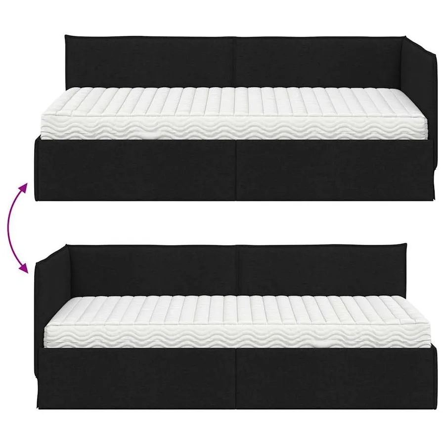 Cadre de lit d'angle avec matelas 2 pcs Vert Velours - 12