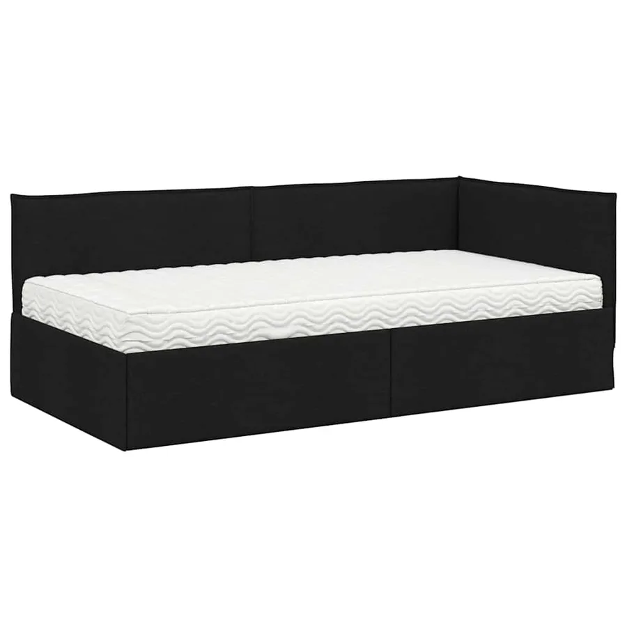 Cadre de lit d'angle avec matelas 2 pcs Vert Velours - 4