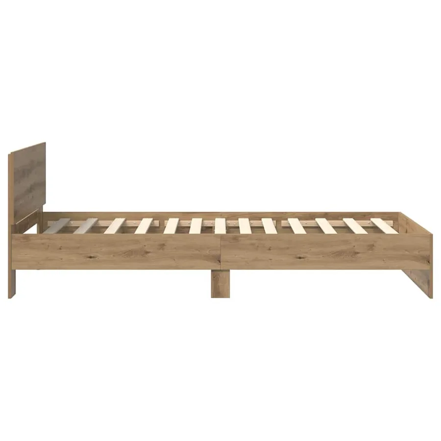 Cadre de lit Chêne artisanal 100 x 200 cm Bois d'ingénierie - 7