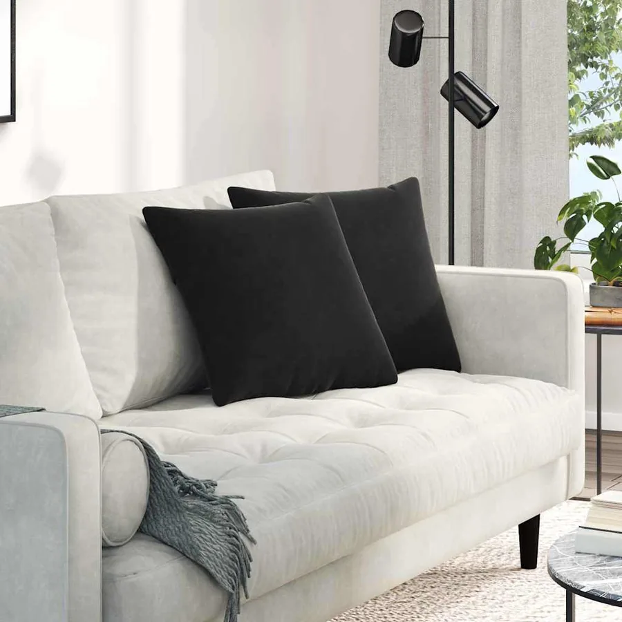 Coussins de canapé 2 pcs Noir 45 x 45 cm