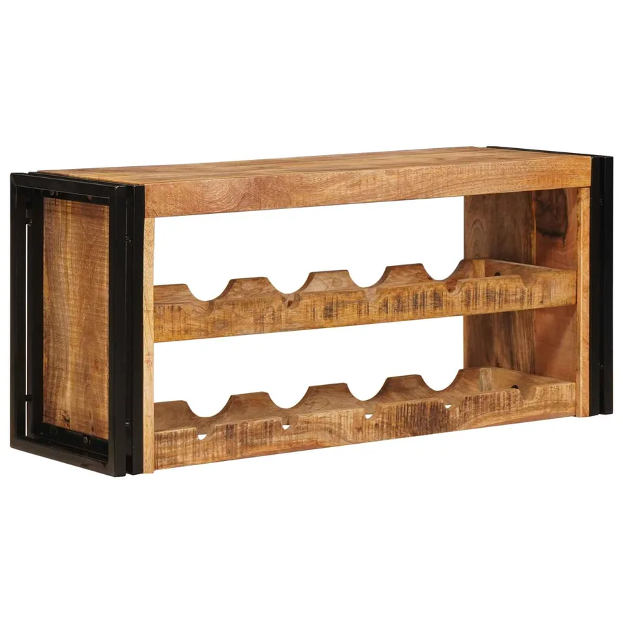 Étagère à vin 100 x 45 x 33 cm Bois de mangue brut solide - 3