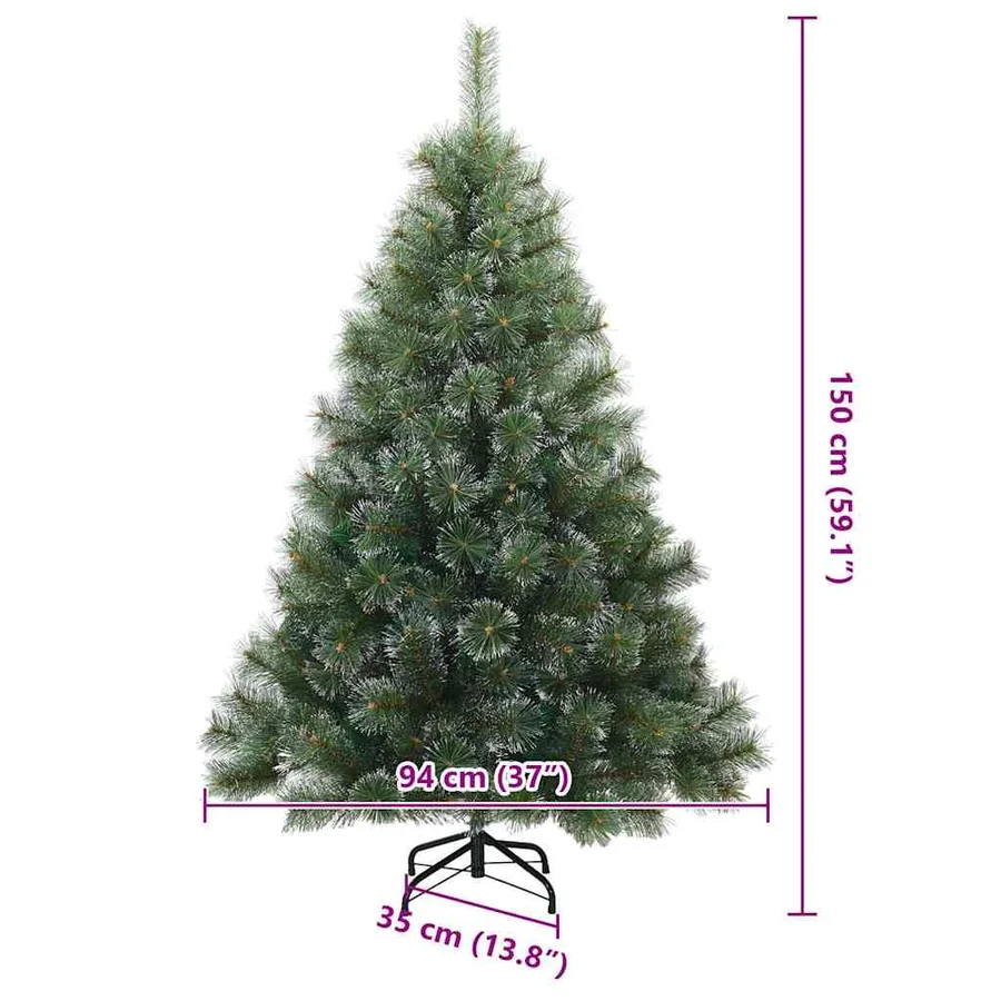Sapin de Noël artificiel avec 150 LED Vert 150 cm PE et PVC - 13