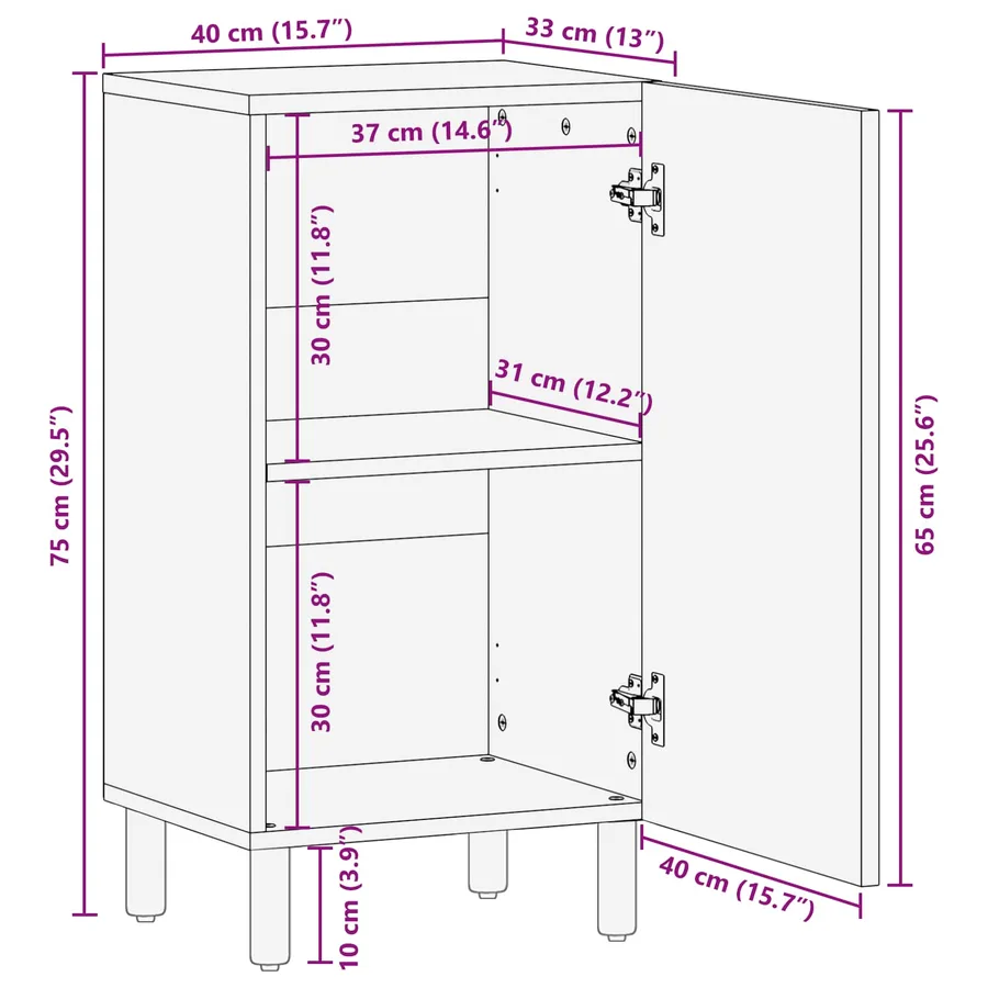 Buffet avec stockage Finition Acacia Brun 40 x 33 x 75 cm - 11