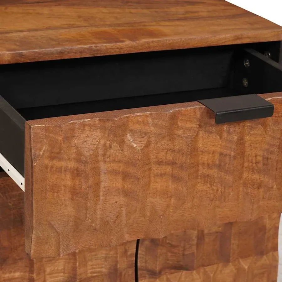 Cabinet de chevet Marron 50 x 33 x 60 cm Bois de mangue massif - 7