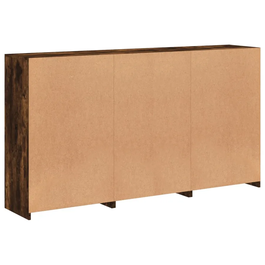 Buffet avec lumières LED chêne fumé 181,5x37x100 cm - 8