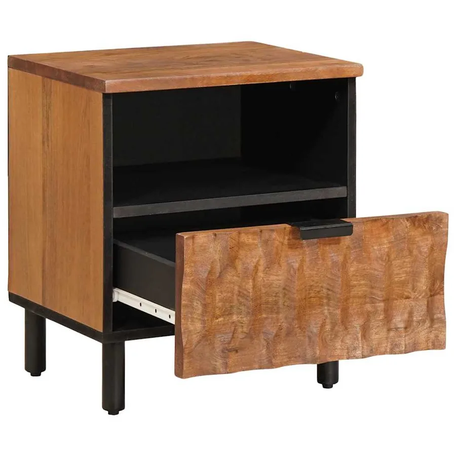 Cabinet de chevet avec tiroir 2 pcs Marron 40 x 33 x 46 cm - 3