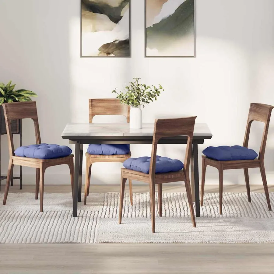 Coussins de siège 4 pcs Bleu denim 45 x 45 x 12 cm tissu