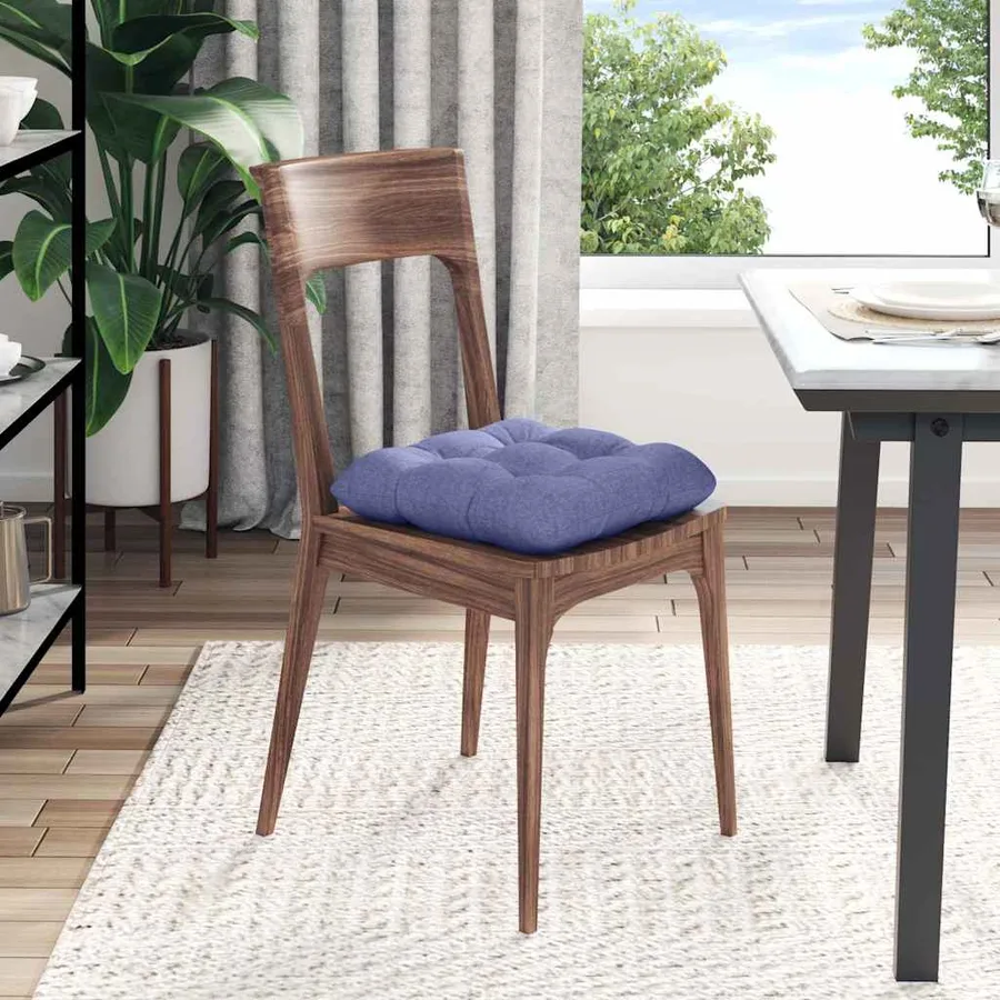 Coussins de siège 4 pcs Bleu denim 45 x 45 x 12 cm tissu - 4
