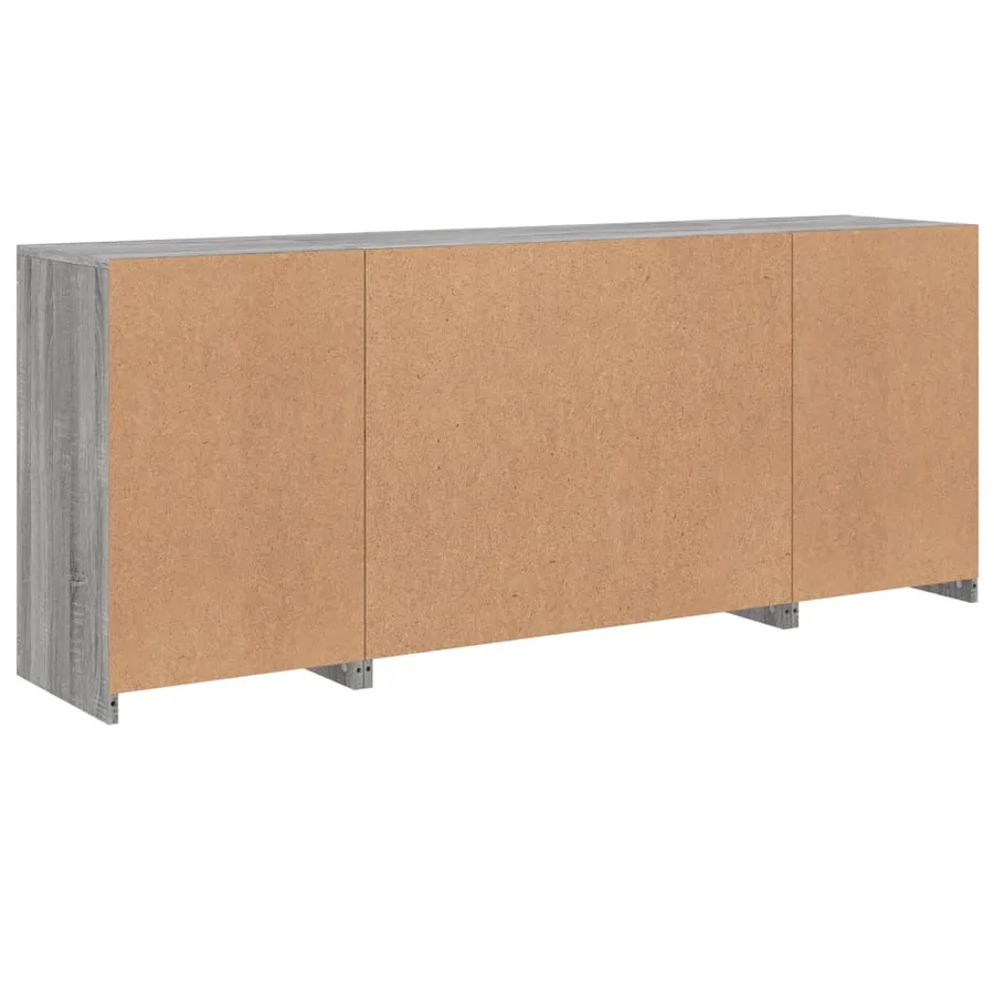 Buffet avec lumières LED sonoma gris 163x37x67 cm - 8