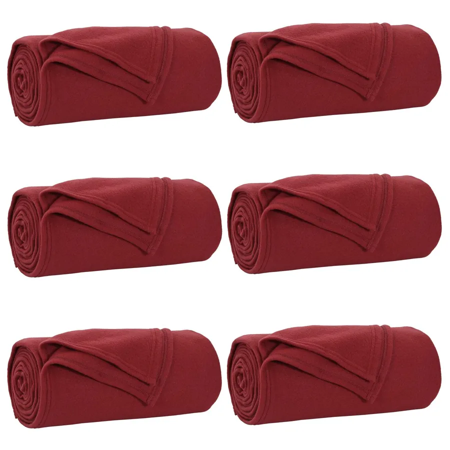 Couvertures à jeter 6 pcs Rouge Bordeaux 170 x 130 cm Toison - 2