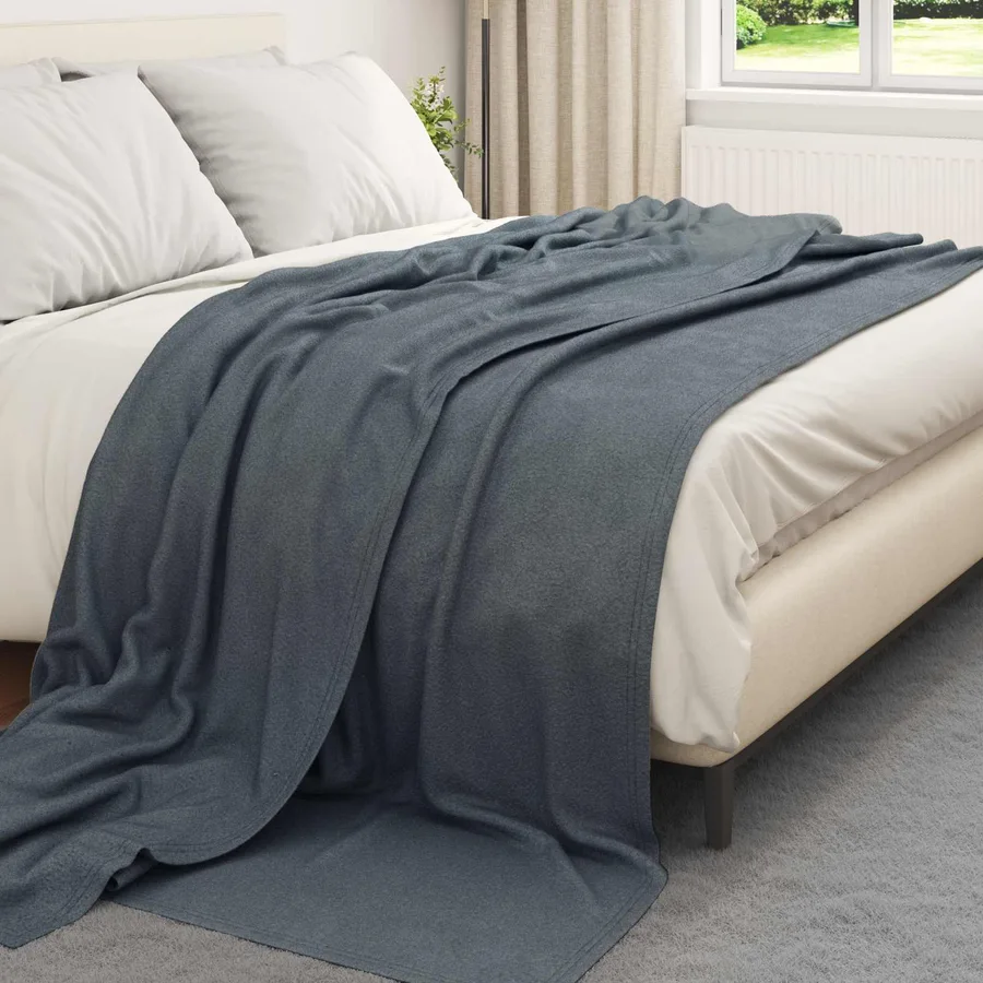 Jeté Gris foncé 240 x 220 cm Toison - 3