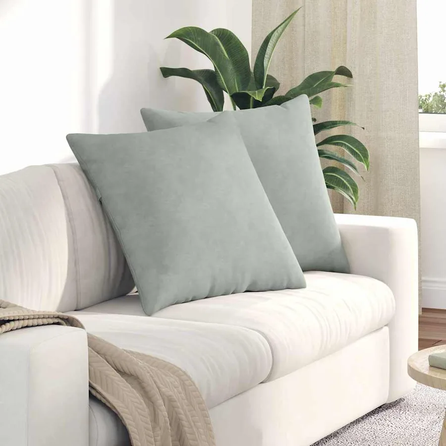 Coussins de canapé 2 pcs Gris clair 60 x 60 cm