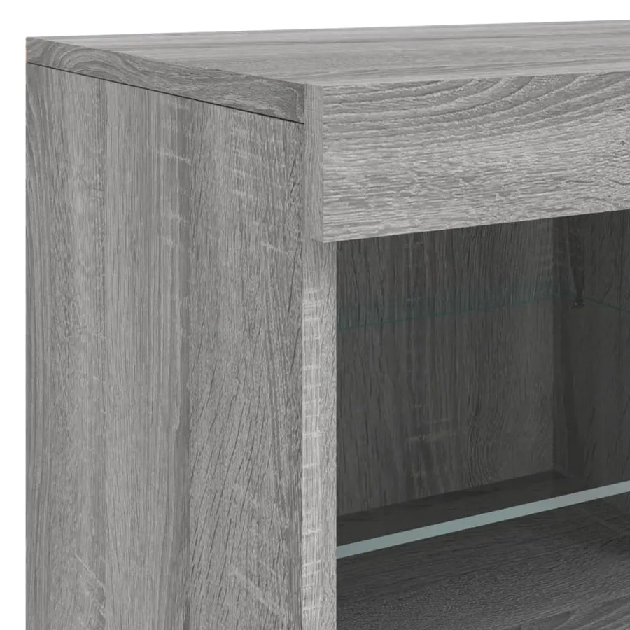 Buffet avec lumières LED sonoma gris 81x37x67 cm - 10