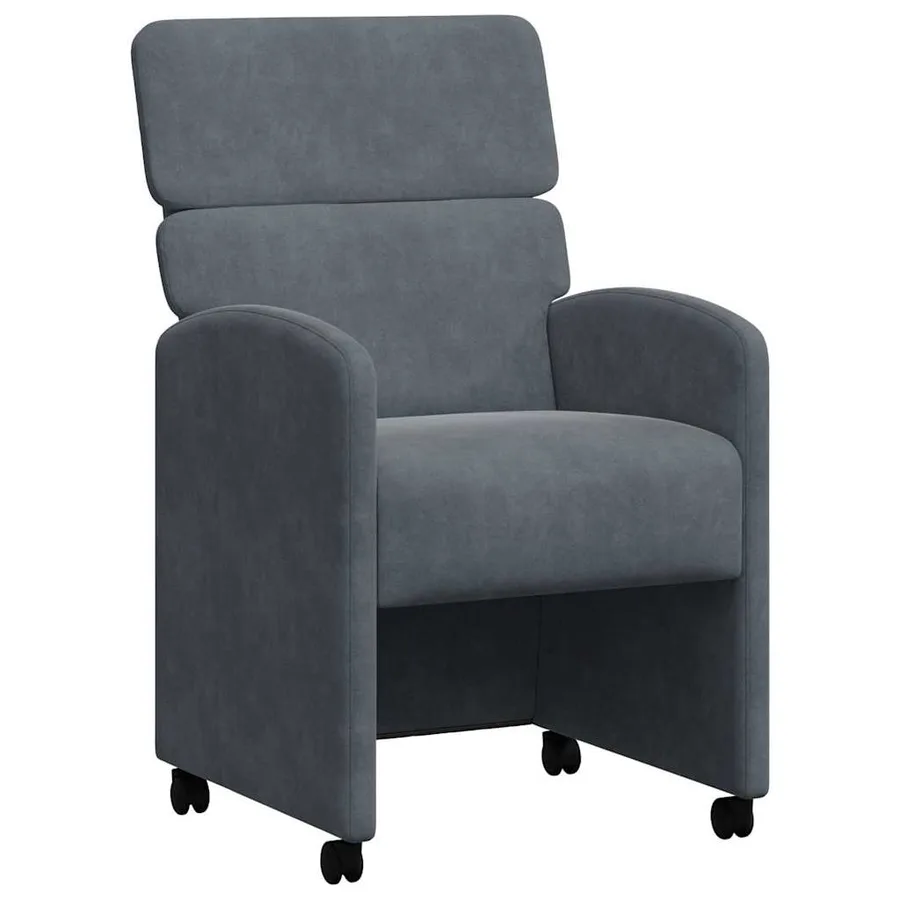 Chaises de Salle à Manger avec Roues 2 pcs Gris foncé Velours - 2