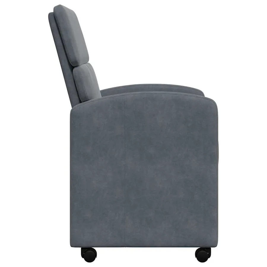 Chaises de Salle à Manger avec Roues 2 pcs Gris foncé Velours - 5