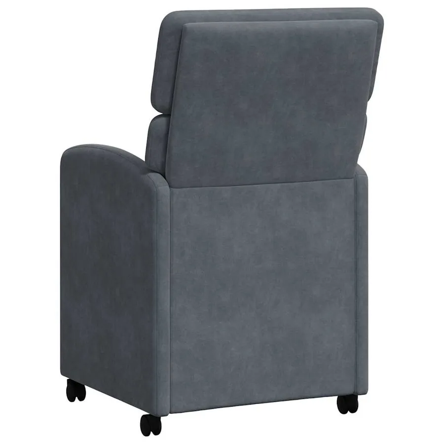 Chaises de Salle à Manger avec Roues 2 pcs Gris foncé Velours - 6