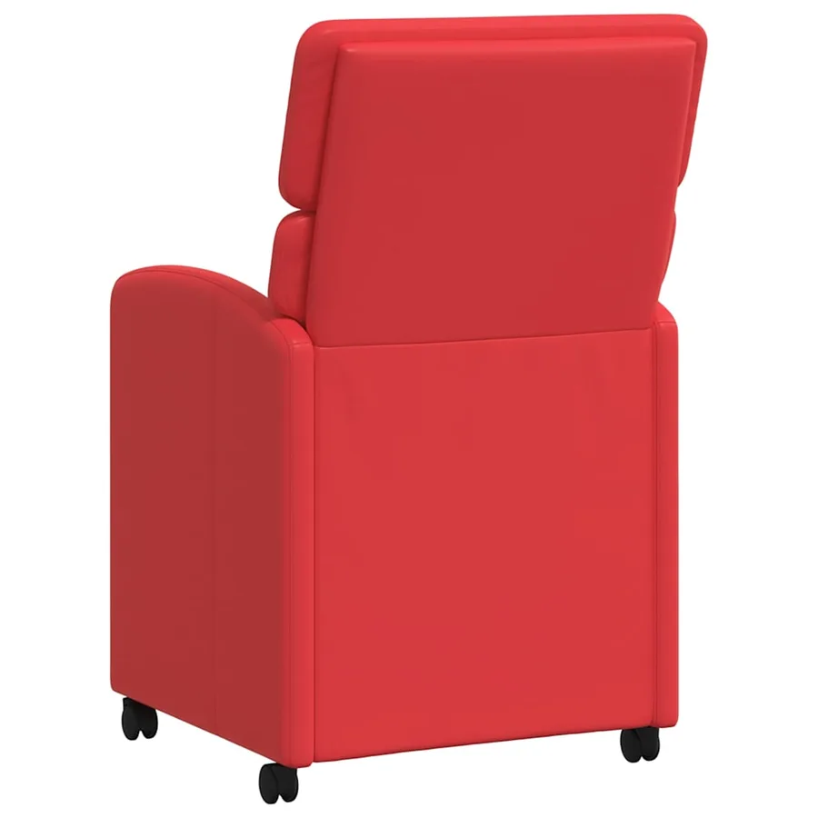 Chaises de Salle à Manger avec Roues 2 pcs Rouge Simili cuir - 6