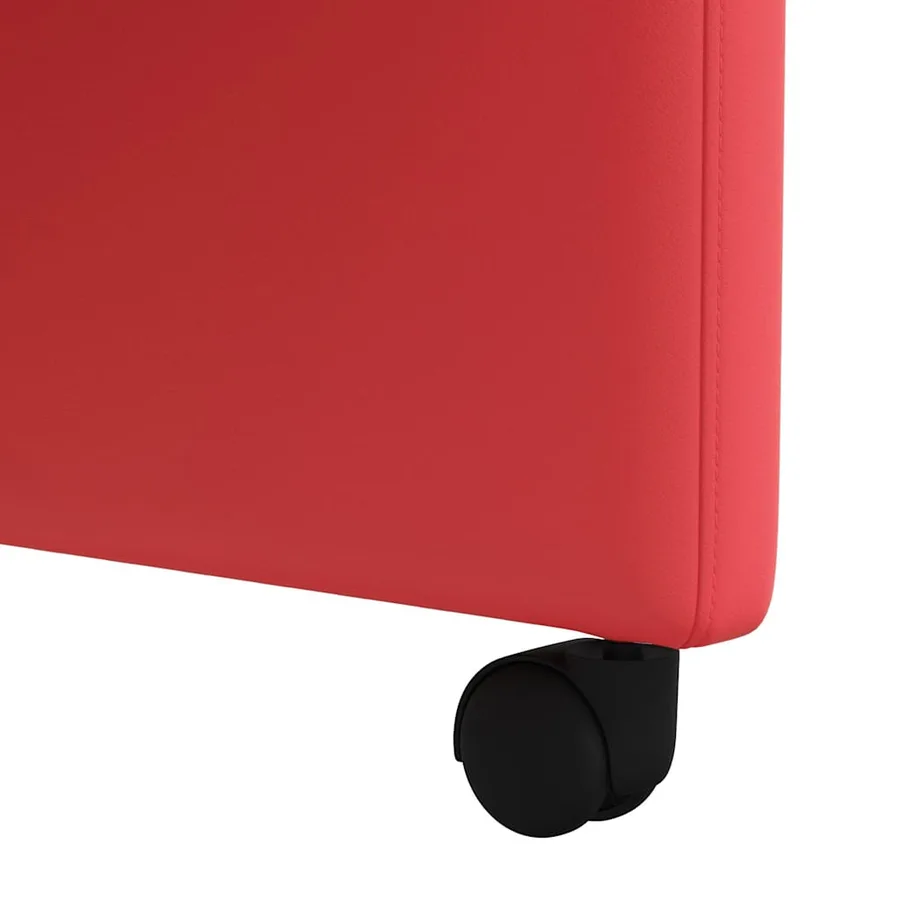 Chaises de Salle à Manger avec Roues 2 pcs Rouge Simili cuir - 9