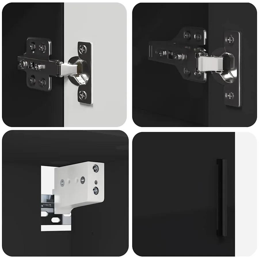 Ensemble de mobilier de salle de bain avec tiroir 5 pcs Noir - 11