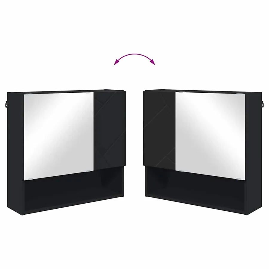 Ensemble de mobilier de salle de bain avec tiroir 5 pcs Noir - 12