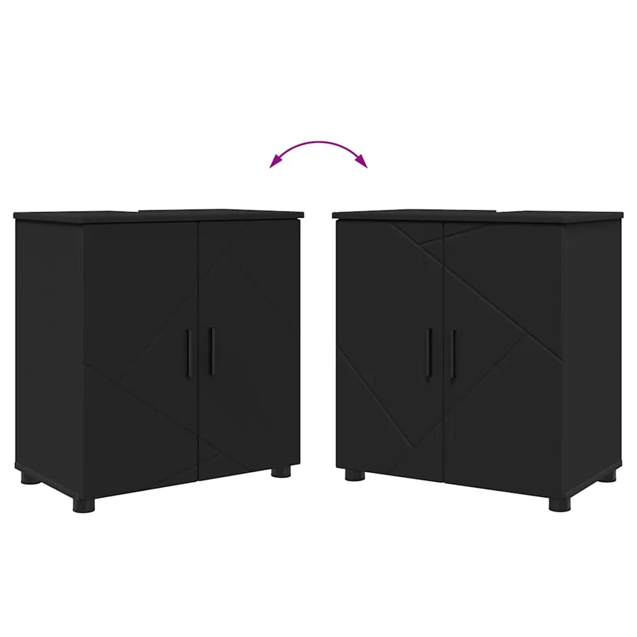 Ensemble de mobilier de salle de bain avec tiroir 5 pcs Noir - 13