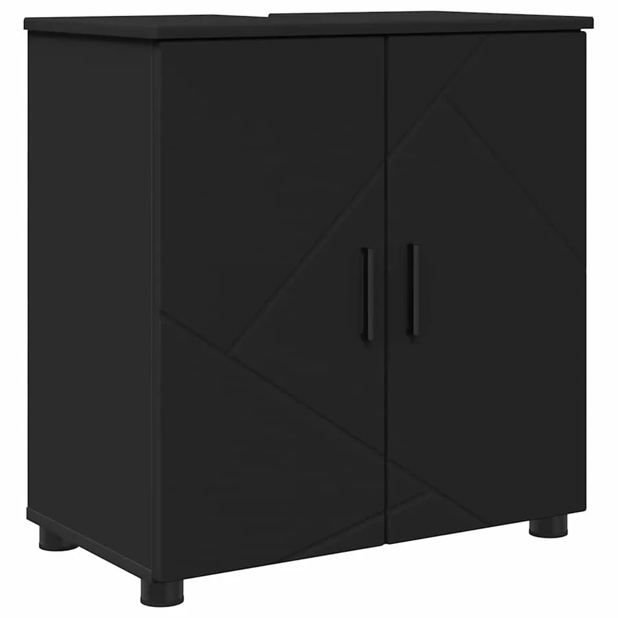 Ensemble de mobilier de salle de bain avec tiroir 5 pcs Noir - 5
