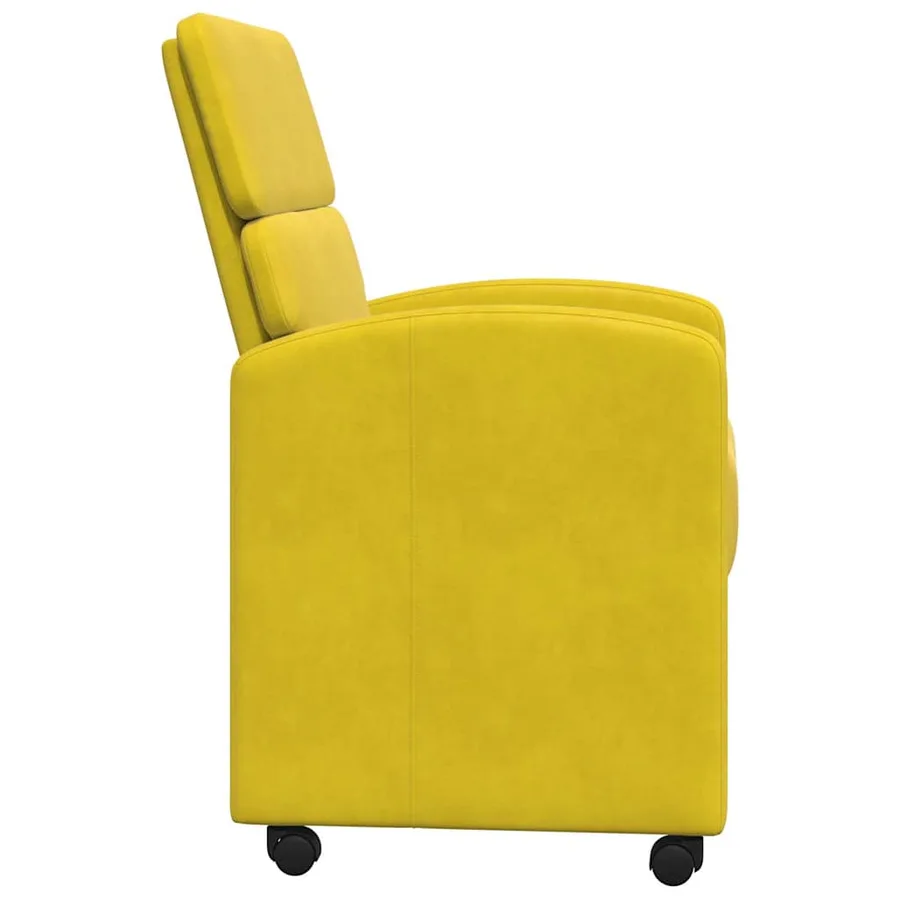 Chaises de Salle à Manger avec Roues 2 pcs Jaune Velours - 5