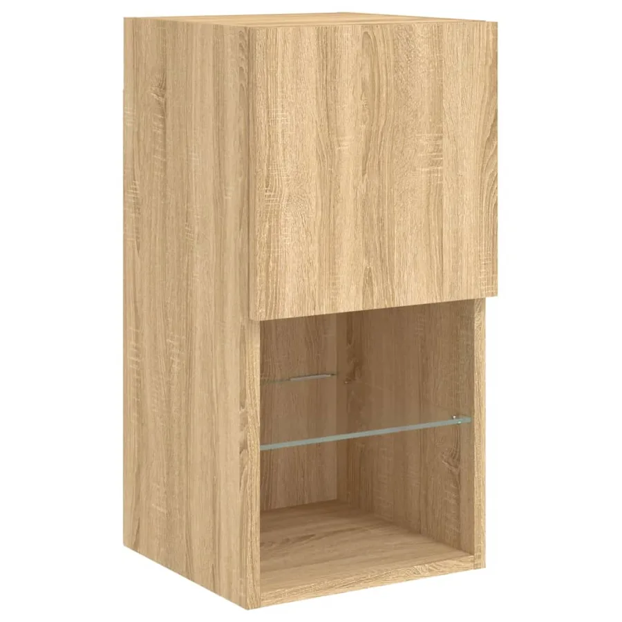 Meubles TV avec lumières LED 2 pcs chêne sonoma 30,5x30x60 cm - 7