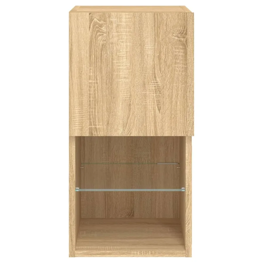 Meubles TV avec lumières LED 2 pcs chêne sonoma 30,5x30x60 cm - 9