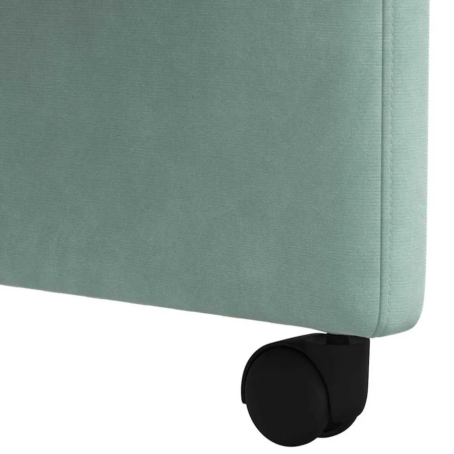 Chaises de Salle à Manger avec Roues 2 pcs Vert marin Velours - 9