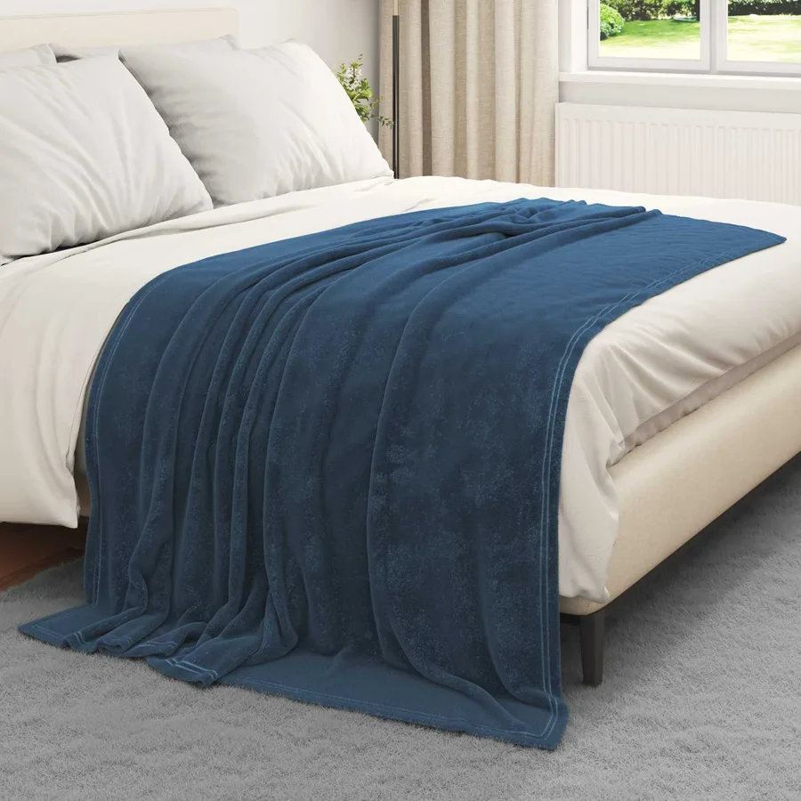 Jeté Bleu marine 150 x 200 cm Toison - 3