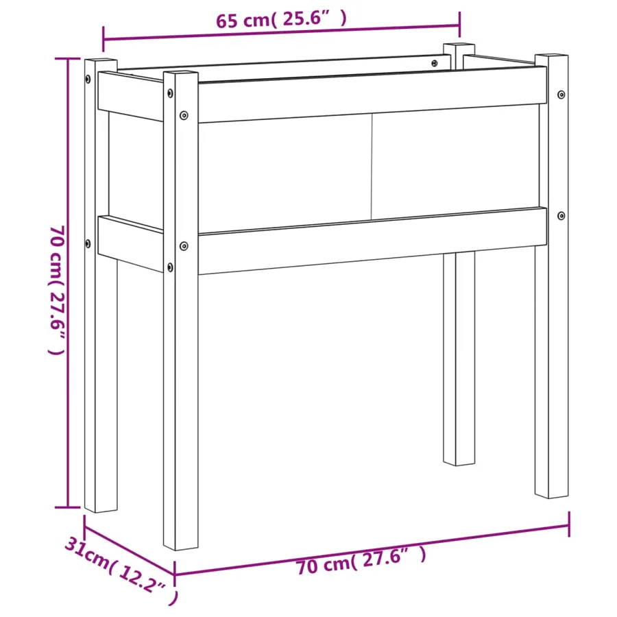 Jardinières 2 pcs avec pieds bois massif douglas - 11
