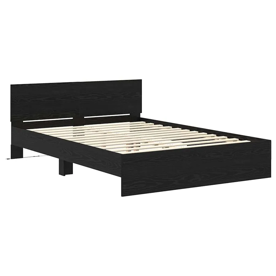 Cadre de lit Chêne noir 120 x 190 cm Bois d'ingénierie - 5