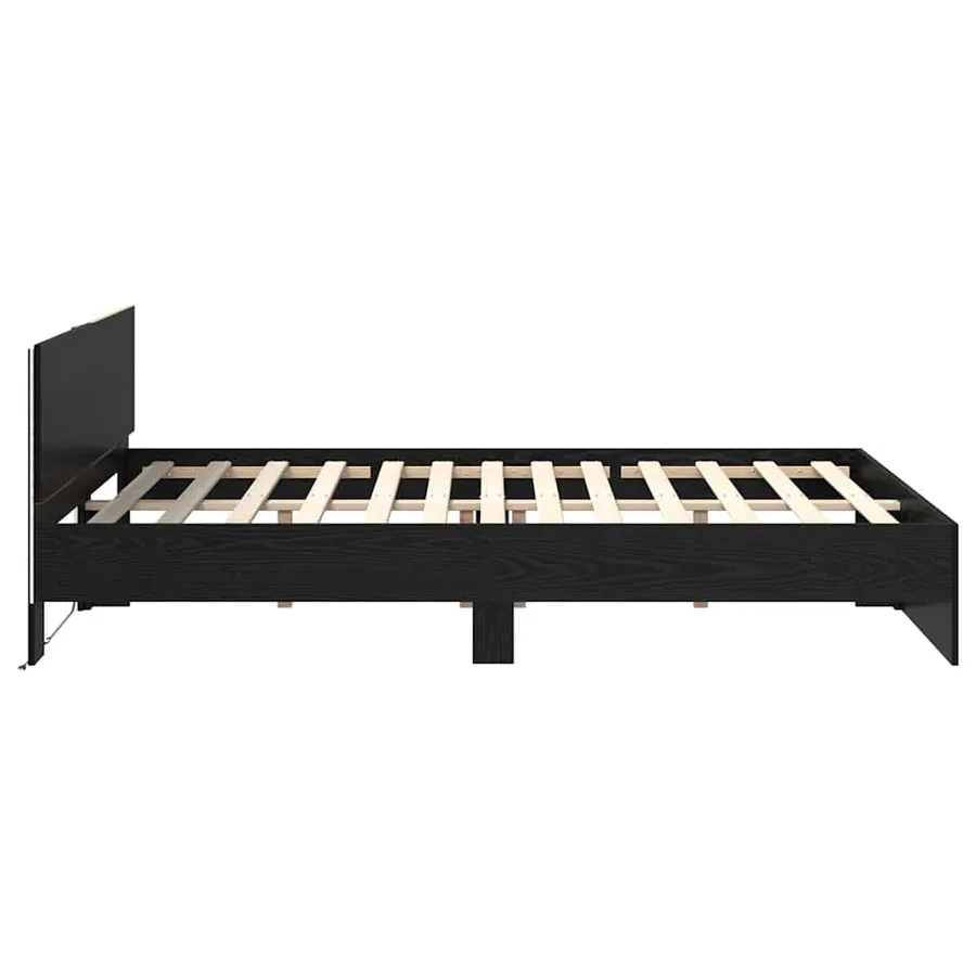 Cadre de lit Chêne noir 120 x 190 cm Bois d'ingénierie - 7