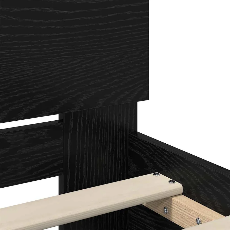 Cadre de lit Chêne noir 120 x 190 cm Bois d'ingénierie - 9