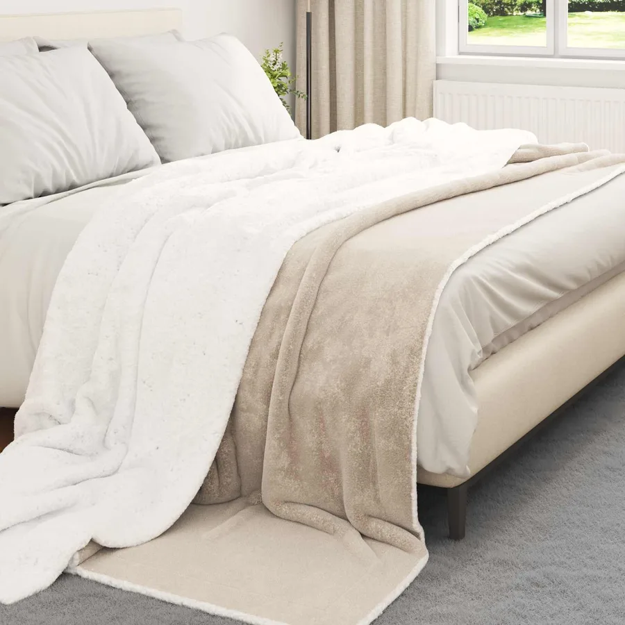 Jeté Beige 220 x 240 cm Toison - 3