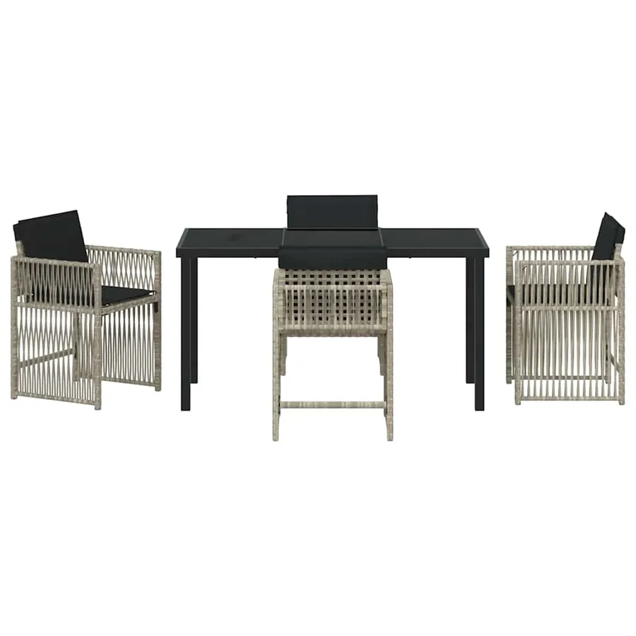 Ensemble de salle à manger pour jardin 5 pcs Gris clair - 7