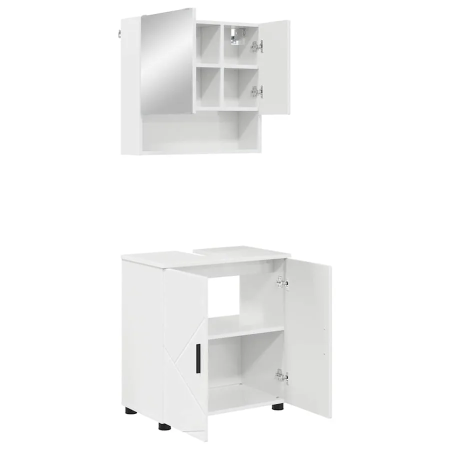 Ensemble de mobilier de salle de bain 2 pcs Blanc brillant - 2