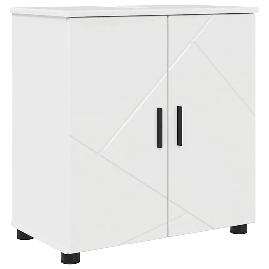 Ensemble de mobilier de salle de bain 2 pcs Blanc brillant - 5