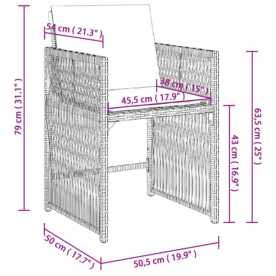 Chaises de jardin avec coussins lot de 4 beige résine tressée - 12