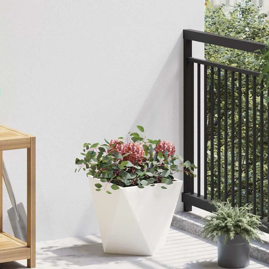 Jardinière 2 pc Blanc 30 x 30 x 30 cm Acier - 4