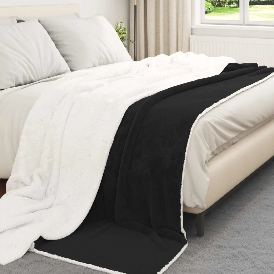 Jeté Noir 240 x 270 cm Toison - 3