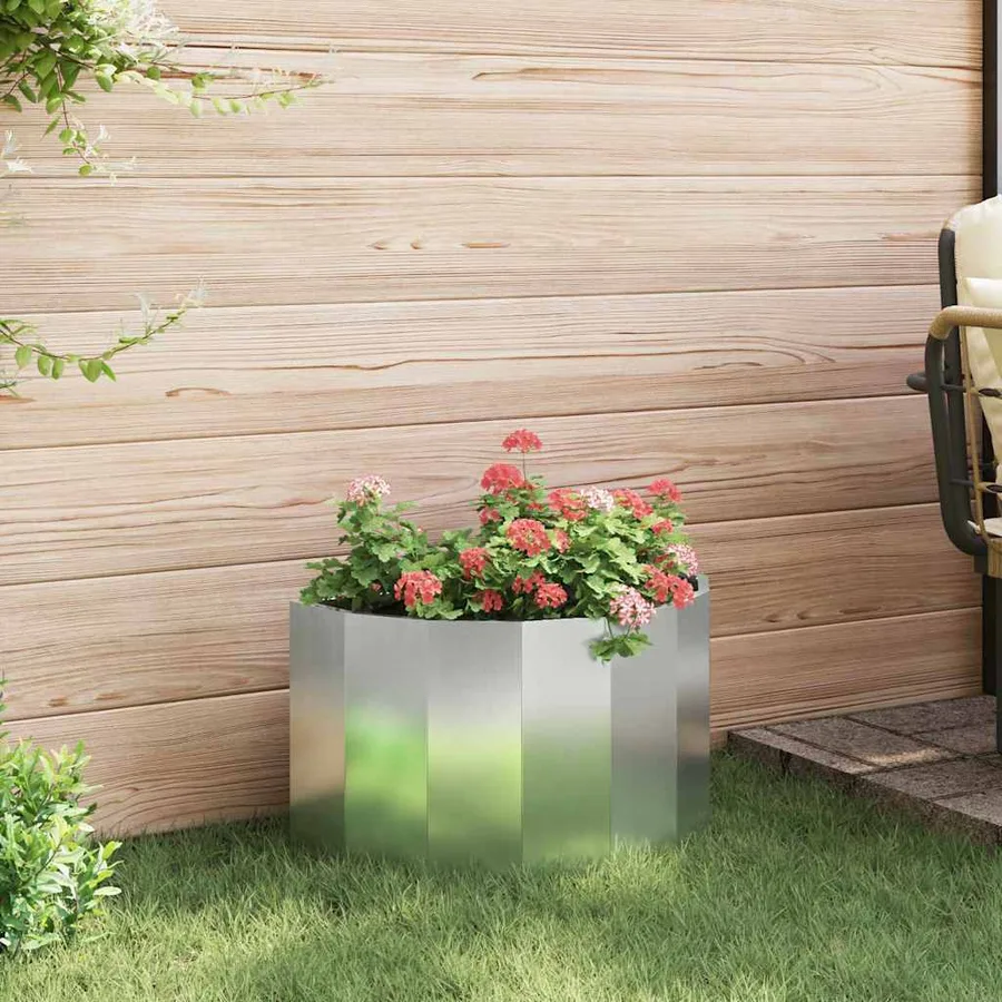 Jardinière Argent 60 x 30 x 35 cm Acier galvanisé - 4