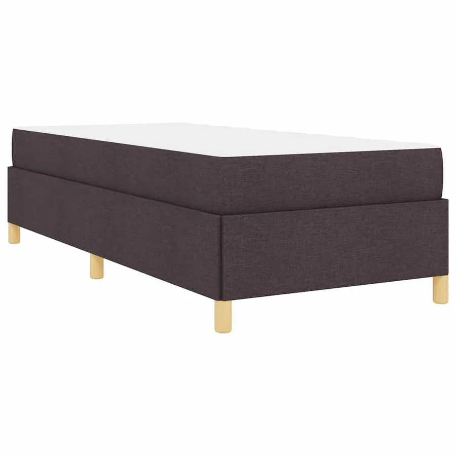 Cadre de lit avec matelas Marron foncé 90 x 190 cm tissu - 9