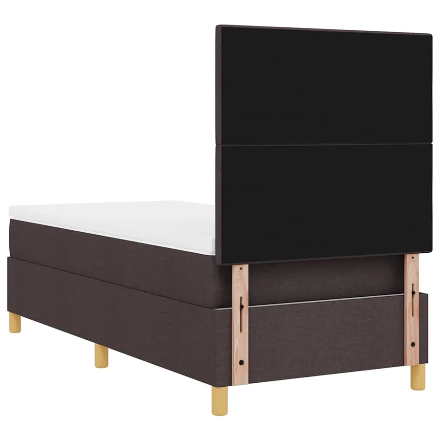 Lit à ressort LED Marron foncé 90 x 190 cm tissu - 10